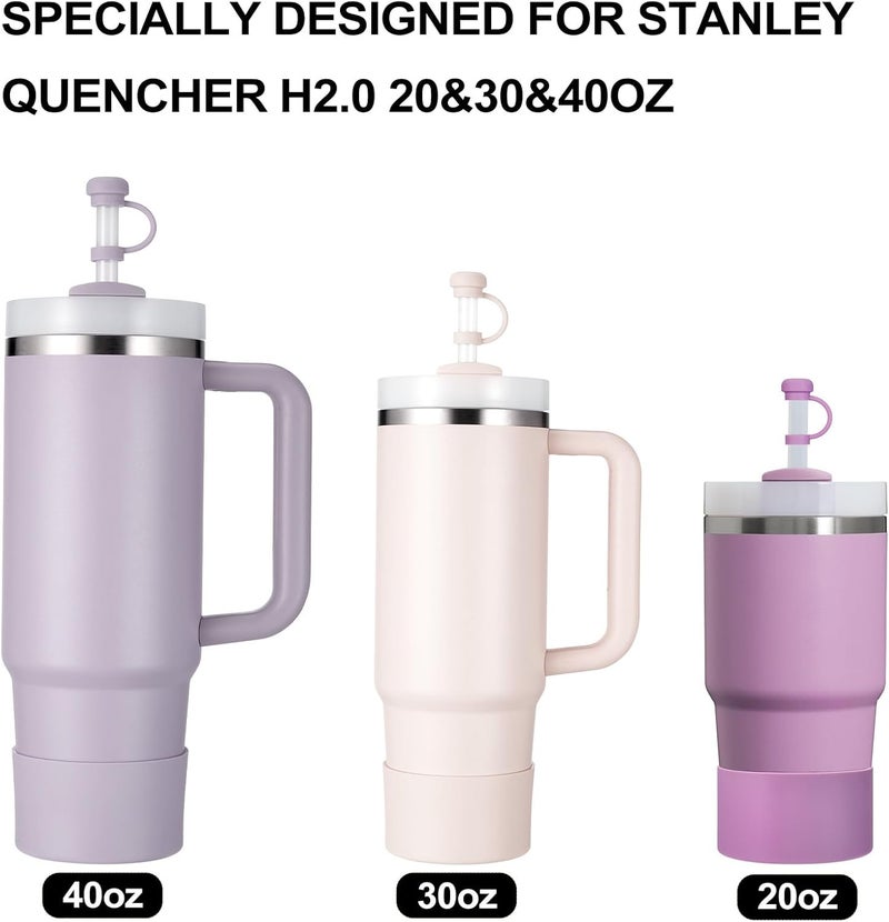 HYZ 8 Piece Accessories for Stanley Cup, Silicone Spill Proof Stopper Set and Protective Boot Including Straw Cover Cap for Stanley H2.0 20oz 30oz 40oz Tumbler, Orchid - Image 4